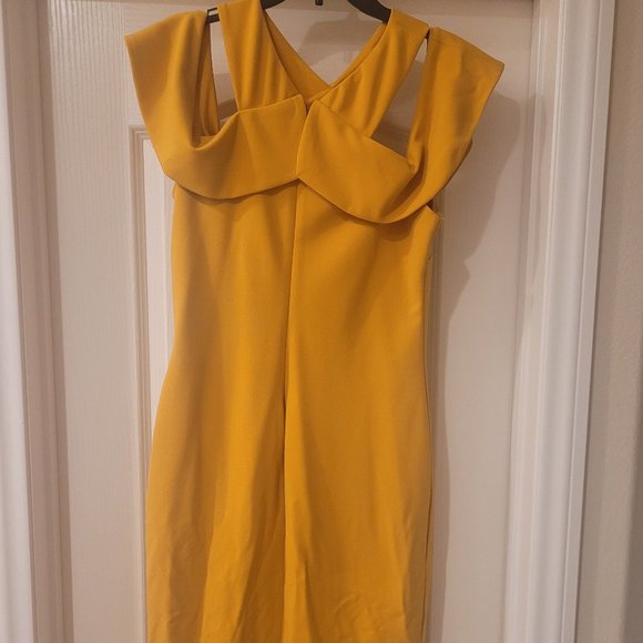 Mustard A-Line Dress - Picture 3 of 4